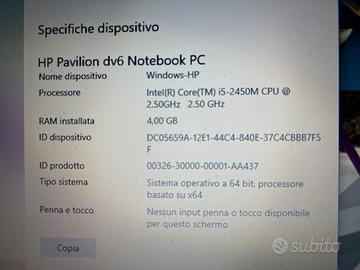 Notebook hp pavilion dv6