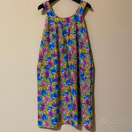 Vestitino Floreale Colorato Tasche Hippie Boho