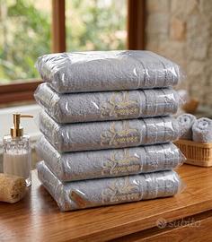 Set 5 Asciugamani 50x100 100% Cotone 200g