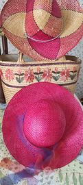 SPORTA E CAPPELLI IN PAGLIA.     VINTAGE 