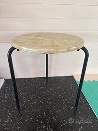 Tavolini da bar effetto marmo tre gambe impilabili