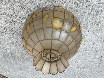 Lampadario stile Tiffany anni 50/60 in conchiglia