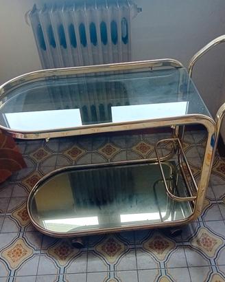 carrello vetro e ottone
