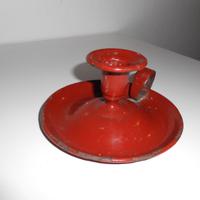 Portacandele in metallo smaltato vintage