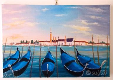 Quadro moderno olio su tela 60x40cm Nuovo