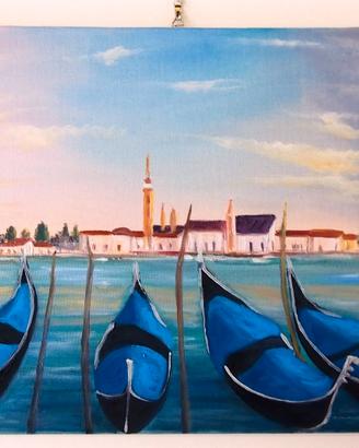Quadro moderno olio su tela 60x40cm Nuovo