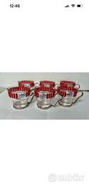 Tazzine Caffè Olimpiadi anni 80 Vintage Vetro