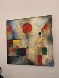 Red Balloon Di Paul Klee - su tela 90x90