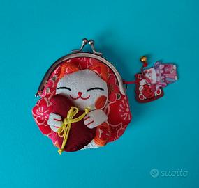 Borsellino portamonete Maneki Neko, gatto bianco