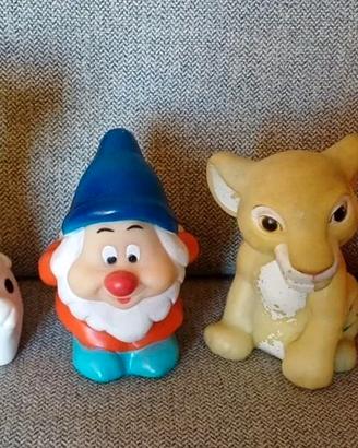 Lotto personaggi in gomma vintage NO Ledraplastic