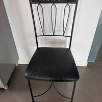 Set 6 sedie in Ferro e suduta imbottita in pelle