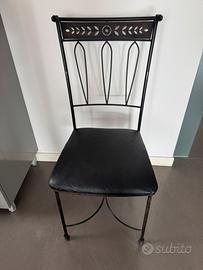 Set 6 sedie in Ferro e suduta imbottita in pelle