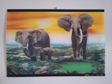 Quadro Lenticolare 3D Elefanti – 58×38 cm