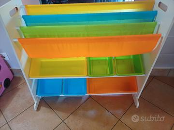 mobile libreria porta giochi e libri bambini 