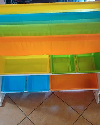 mobile libreria porta giochi e libri bambini 