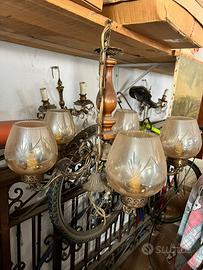 Lampadario d’epoca in vetro