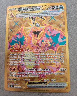 Charizard ex Teracristal versone rara dorata