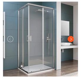 Box doccia 80x100 cm angolare scorrevole con vetro