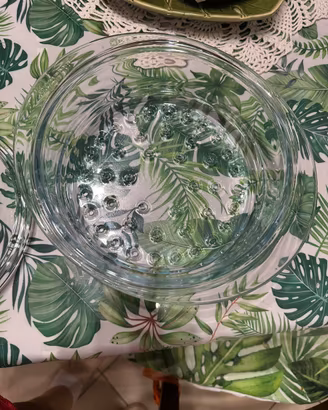 recipiente  vetro a vapore con il coperchio