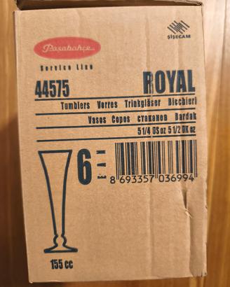Bicchieri Pasabahce ROYAL – Set 6 pz – NUOVI