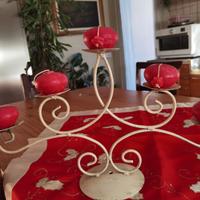Candelabro in ferro battuto a 5 braccia vintage