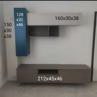 MOBILE ATTREZZATO MODERNA BICOLORE CON PENSILI E B