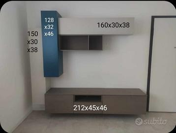 MOBILE ATTREZZATO MODERNA BICOLORE CON PENSILI E B