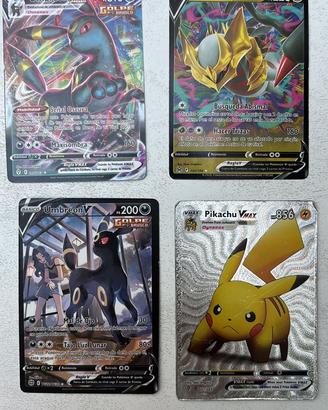 Lotto 4 carte pokemon rare.