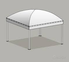 Gazebo 3x3 in acciaio zincato con tetto in pvc