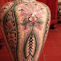 Vaso maiolica  dipinto a mano