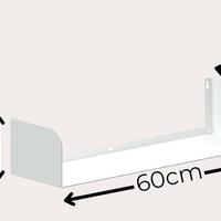 Mensola  da Parete  60 cm in metallo bianco