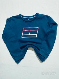 felpa donna blu Tommy hilfiger tg L cotone 