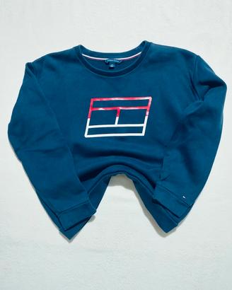 felpa donna blu Tommy hilfiger tg L cotone 