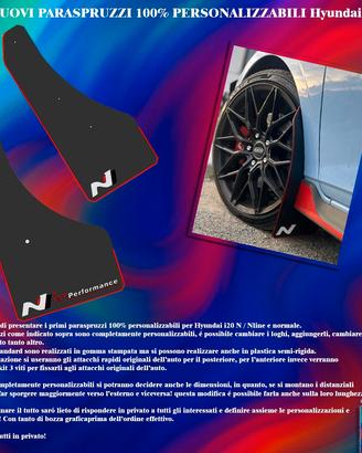 Paraspruzzi 100% personalizza Hyundai i20 mk3