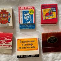 Lotto 10 fiammiferi a libretto vintage USA