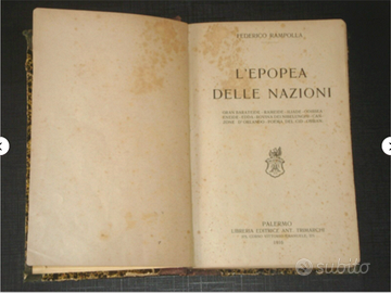 libro antico l'epopea delle nazioni 1916 rilegato