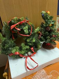 Natale albero e ghirlanda