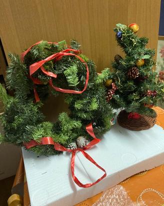 Natale albero e ghirlanda
