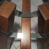 Tavolo in cristallo con sedie In ferro battuto