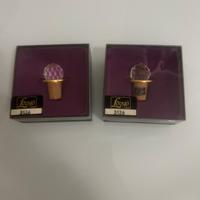 Tappi per bottiglie in cristallo e metallo dorato