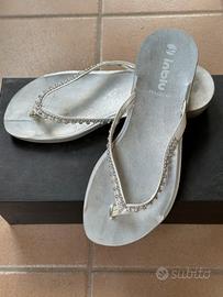 Infradito gioiello Inblu bianche argento - Tg. 37