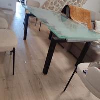TAVOLO DI CRISTALLO ELEGANTISSIMO ALLUNGABILE