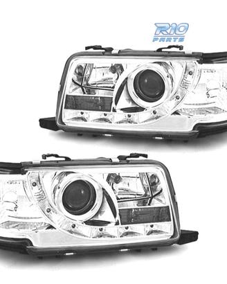 FARI AUDI 80 91-94 LUCE DIURNA FONDO CROMATO