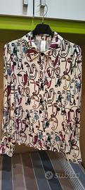 Camicia donna fantasia polsino alto