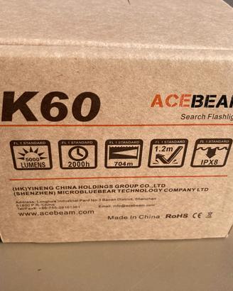 Torcia LED Acebeam K60 5000 Lumen 1 Km