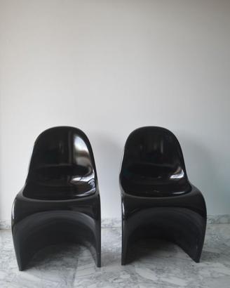 VITRA 2 VERER PANTON in resina nero Lucido Grado B