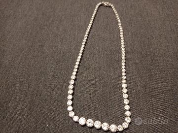 Girocollo Argento con brillanti sintetici