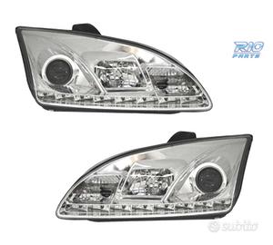 FARI FORD FOCUS 04-08 LUCE DIURNA REALE FONDO CROM