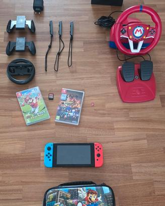 Nintendo Switch 1 -V2 + 3 gio + volante HORI + mic