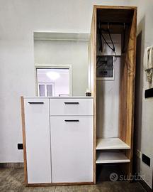 Mobile ingresso con specchio, appendiabiti